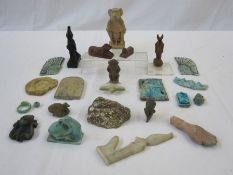 Quantity miscellaneous Egyptian amulets in stone, faience and pottery (believed to be tourist