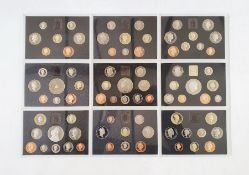 United Kingdom Proof Sets from the Royal Mint, with the following years in blue folders, 1989, 1990,