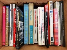 Motoring and motor racing books to include Pritchard BRMV16, Irving 