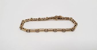 14k gold bracelet set with 15 diamonds, approx. 6g gold