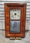 American 36-hour weight-driven wall clock by Seth Thomas, Conn., the square painted dial with