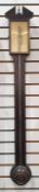 Mercury stick barometer in mahogany case, label verso 'Workshop Wales, Fishguard A/171', 94cm