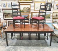 20th century brass and oak standard lamp of square form