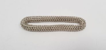 Silver mesh chainmail-style bangle, 1.2oz