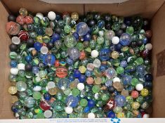 Large collection of vintage and modern marbles