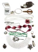 Two trays of assorted costume jewellery to include necklaces, etc and an empty wooden jewellery