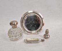Danish silver-coloured small dish, engraved 'Sterling Christiania Ostlandske Lloyd', 14.5cm