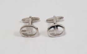 Pair of white-coloured metal Dunhill cufflinks