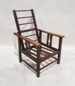 20th century armchair with pale ground foliate seat and back