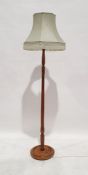 Modern beech standard lamp with fluted column