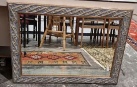 Modern rectangular mirror in moulded frame, 65cm x 89cm
