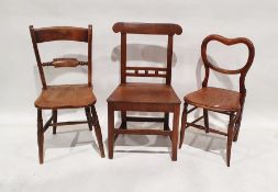Elm-seated Oxford bar-back type chair and various further country-type chairs (9)