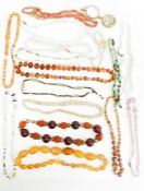 One bag of assorted costume jewellery to include necklaces