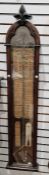 19th century mahogany-cased Admiral Fitzroy barometer with thermometer, in glazed case enclosed by