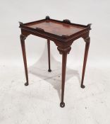 Mahogany occasional table with galleried top, shaped legs to pad feet, 72cm x 56cm x 40cm