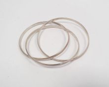 Set of three silver bangles, 1.3oz