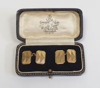 9ct gold double-rectangular and chain cufflinks in Waite & Son, Cheltenham, box