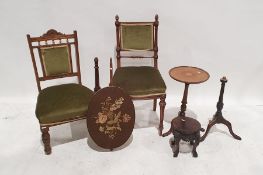 Wine table, occasional chairs, etc