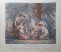 After Francesco Bartolozzi (1727-1815)  Coloured stipple engraving 