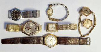 Gentleman's Sekonda gold-plated wristwatch with silvered dial and expanding strap, a Regalis Swiss