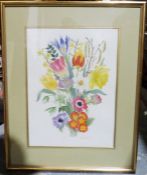 Frances E Smith  Watercolour  Study of a floral spray, signed lower right, four further watercolours