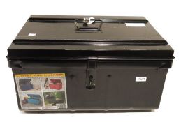 Black painted metal chest