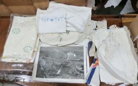 Box of assorted linen