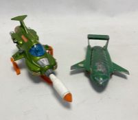 Playworn Dinky diecast models to include 101 Thunderbird 2 with Thunderbird 4 inside, 351 S.H.A.D.O.