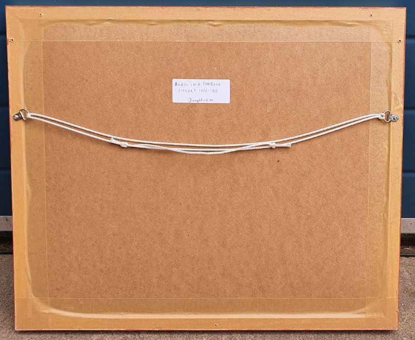 Bernhard Sickert (1863-1932) Pastel  Boats in harbour, signed lower right, 27cm x 38.5cm - Image 3 of 5