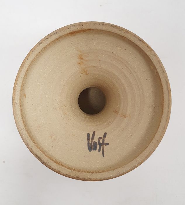 Collection of 20th century studio pottery including a tall mast headed vessel, indistinctly - Image 4 of 7