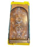 Vintage Crossfire game together with a early 20th century bagatelle and Reebok 6kg Hand weight