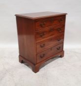 Modern Georgian-style chest of four long graduated drawers, to bracket feet, 76cm x 66cm x 41cm