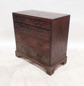 Georgian-style chest of four long graduated drawers, to bracket feet, 80cm x 78.5cm x 42cm