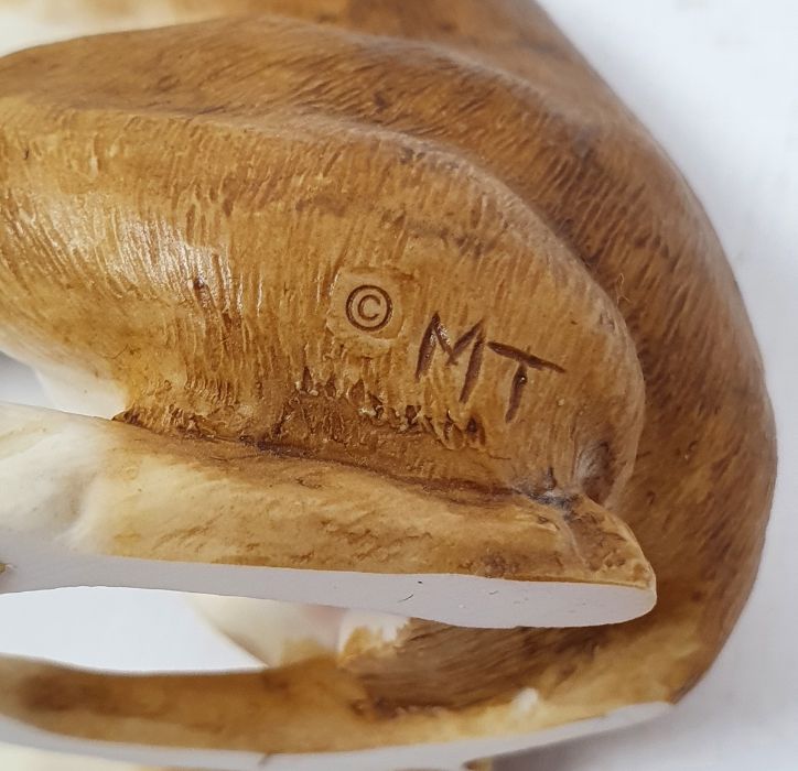 Pair of Albany Fine China Limited birds on bronze branches, one inscribed 'Nut Hatch' and the - Image 4 of 16