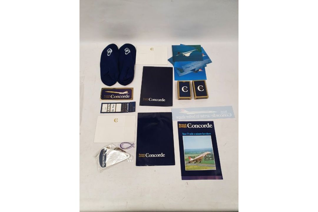 Concorde memorabilia in brown plastic Corcorde embossed wallet to include playing cards, - Image 3 of 3