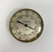 Early 20th century brass cased pocket barometer produced by GPO, with silvered dial, 7cm diam.