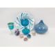 Collection of art glass comprising a Mdina kingfisher blue knopped goblet, a kingfisher blue - Image 1 of 2