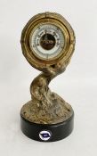 German gilt-metal mounted figural skeleton barometer,  circa 1900, with figure of a mermaid