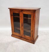 Vintage pine two-door cupboard on plinth base, 90cm x 98cm x 36cm