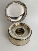 Early 20th century German silver-cased skeleton pocket barometer by Julius Herz, hallmarked 800,