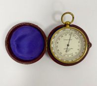 20th Century Negretti & Zambra brass cased compensated pocket barometer, the silvered dial