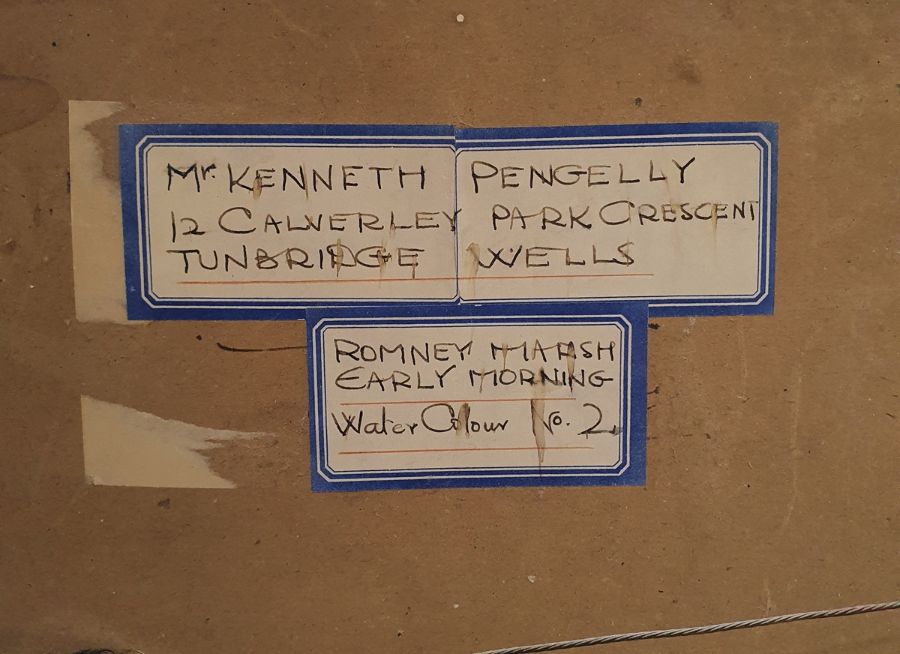Kenneth Pengelly  Watercolour drawing  Romney Marsh, early morning, watercolour no.2, signed and - Image 3 of 3