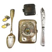 Enamelled silver presentation cigarette case, Dartmouth Cadet Company 1918, a George V silver