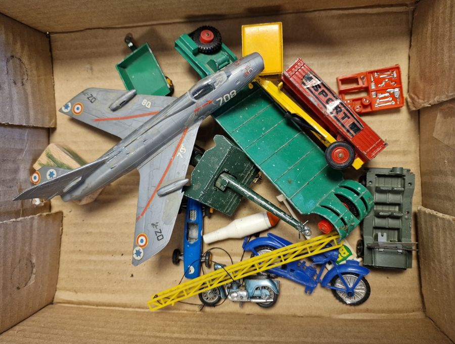 Collection of playworn diecast models to include Crescent toy tractor, Dinky Toys 135 Triumph - Image 2 of 3