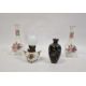 Japanese cloisonné enamel vase, ovoid, black ground with aventurine panels, 10.5cm high, pair - Image 1 of 4