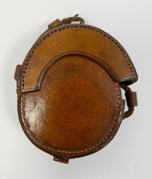 Brass cased Stanley of London compensated pocket barometer, circa 1900, with attached magnifying - Image 2 of 2