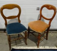 Matched set of seven balloonback chairs with upholstered seats (7)