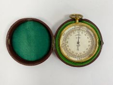 Brass-cased compensated pocket barometer by Lufft (Germany), circa 1900, the silvered dial marked