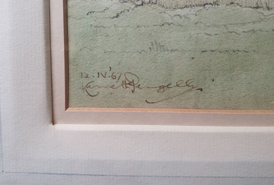 Kenneth Pengelly  Watercolour drawing  Romney Marsh, early morning, watercolour no.2, signed and - Image 2 of 3