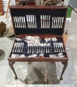 EPNS part service of table flatware for 12 persons, beaded borders and quantity of sundry Old